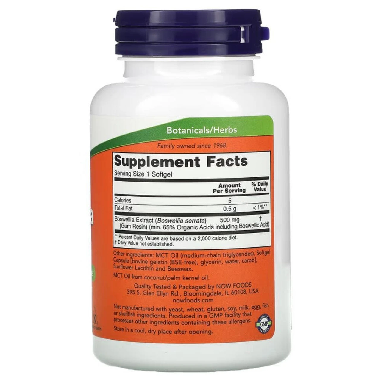 Now Foods Boswellia Extract 500mg 90 Soft Gels - Image 2