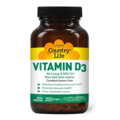 Country Life Vitamin D3 2500IU 200 Softgels